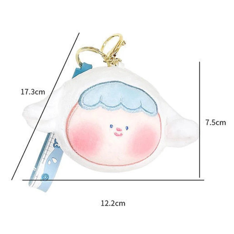 Plush Keychain Lovely Fruit Style Cartoon Doll Plush Toy Stress Relief Soft Stuffed Doll Key Ring Backpack Pendant Girl Toy Gift