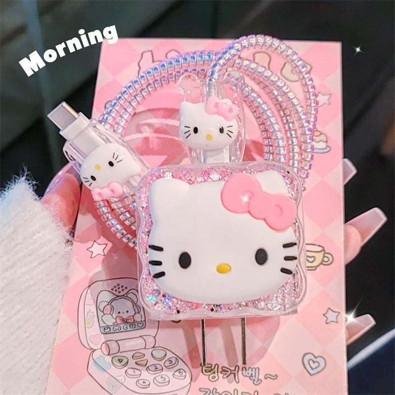 Sanrio Data Cable USB Protective Case Is Suitable for IPhone 20W Plug Cable Anti-break Fast Charging Cute Protective Case