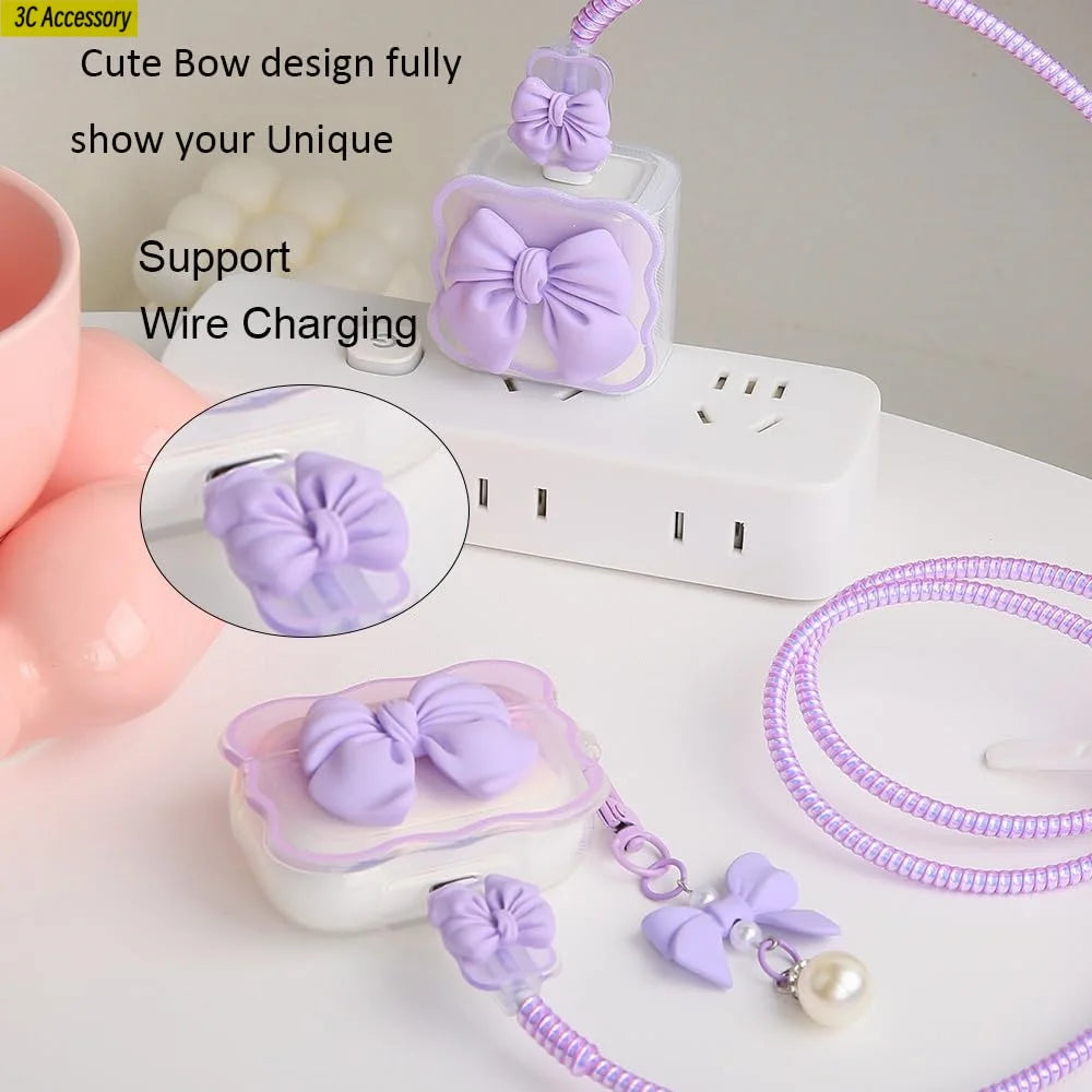 for airpod 4 case Cute 3D Bow Tie Design Shockproof Soft Clear TPU Kawaii Protector Cover for Women Airpods 4 Case with Keychain