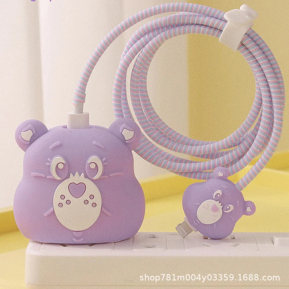 Sanrios Kuromi HelloKitty Melodys Cable Protector for Iphone Ipad 20W Charger Case Kawaii Anime Winnie Stellalou Protector Shell