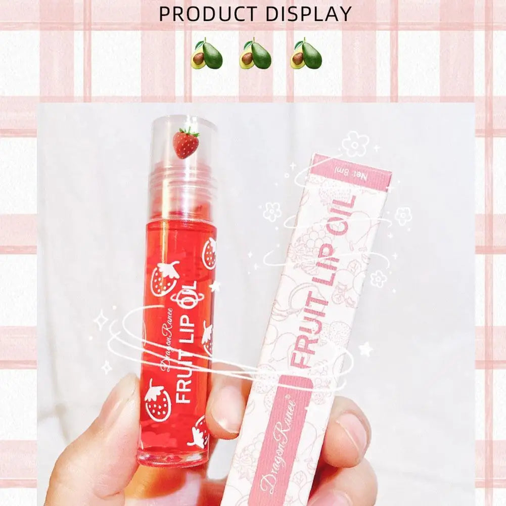 6 Colors Roll-on Fruit Essence Lip Balm LIP Gloss Fruity Lip Oil Gloss Moisturizing Lip Balm Transparent Lip Oil Mirror Randomly