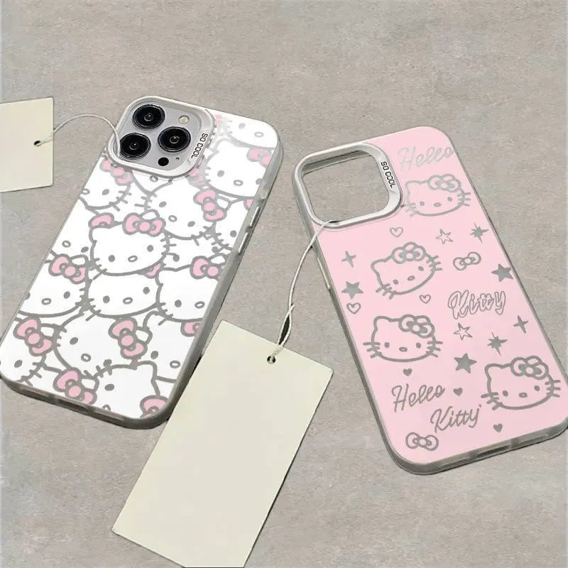 Hello Kitty Full Screen Kawaii Phone Case For iPhone 16 15 14 13 Pro Max 11 12 13 Pro XR XS MAX Pink Girl Y2K Cute Cartoon Cover