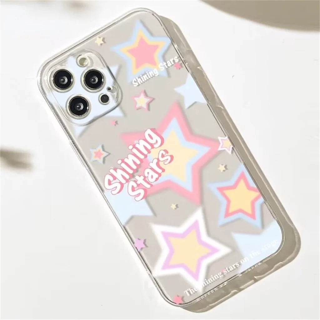 Korean Cute Star Case for Infinix Note 30 Pro 30i 12 30 VIP Hot 30 Play 40 Pro Tecno Spark 10 20 Pro POVA 2 3 4 Camon 20 19 30
