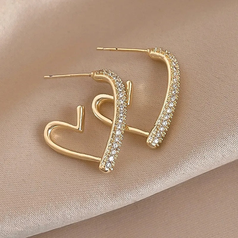 2023 New Fashion Lavender Purple Earrings for Woman Metal Golden Twisted Art Line Purple Stud Earrings Gift Jewelry Wholesale