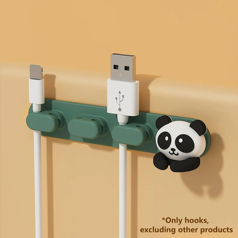 Cute Desktop Cable Organizers Holder Clips Desk Tidy Organiser Self Adhesive Cable Management Office Wire Cord Holder