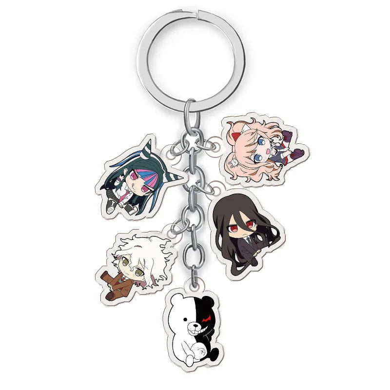 Anime Danganronpa:Trigger Happy Havoc Keychain Nagito Komaeda Hinata Hajime Multi Pendant Key Chain Cosplay Accessories Gift
