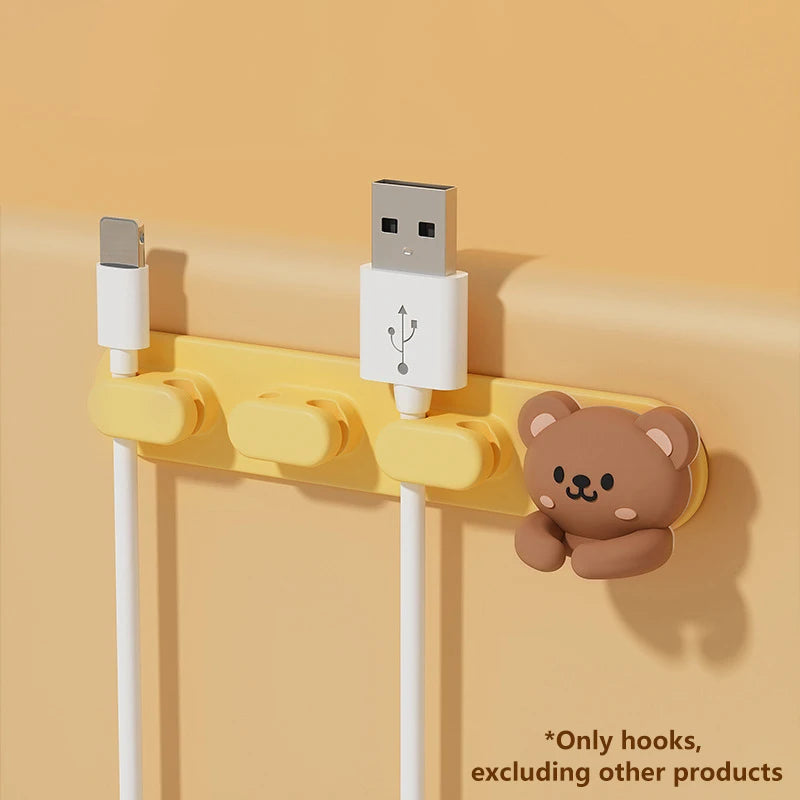 Cute Desktop Cable Organizers Holder Clips Desk Tidy Organiser Self Adhesive Cable Management Office Wire Cord Holder