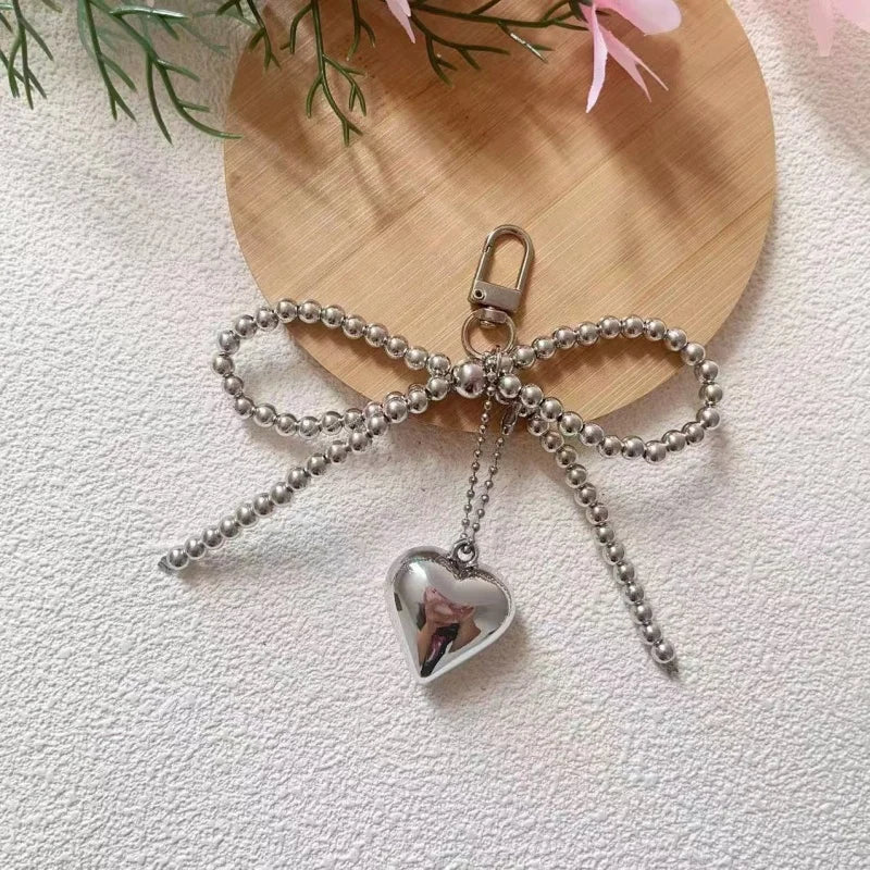 INS Wind Sweet Pearl Bow Bag Pendant Love Pendant Phone Pendant Girl Heart Phone Chain