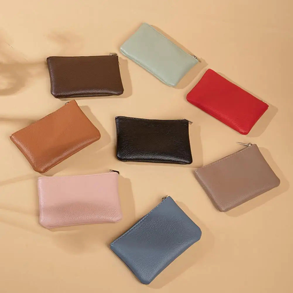Women Wallet Mini Short Lychee Pattern Faux Leather Cards Holder Smooth Zipper Slim Wallet Coin Purse Money Case Shopping Use
