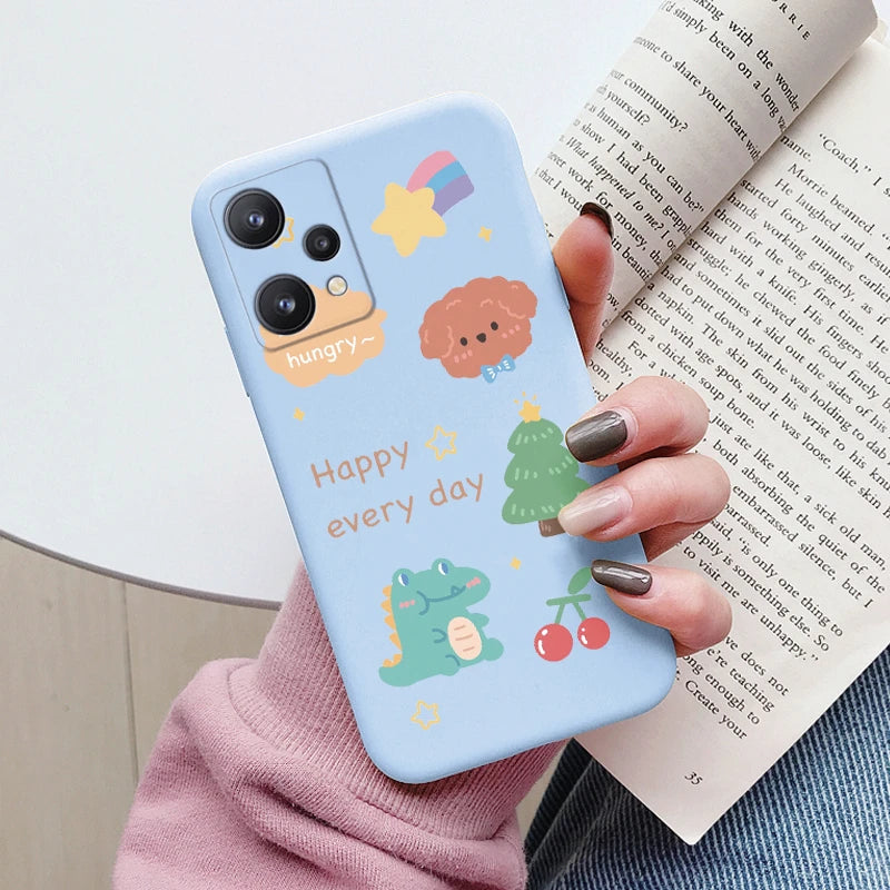 For Realme 9 4G Case 9 Pro Plus Cover Cute Heart Flower Back Cover Soft Silicone Protective Funda For OPPO Realme 9 Pro+ Shell