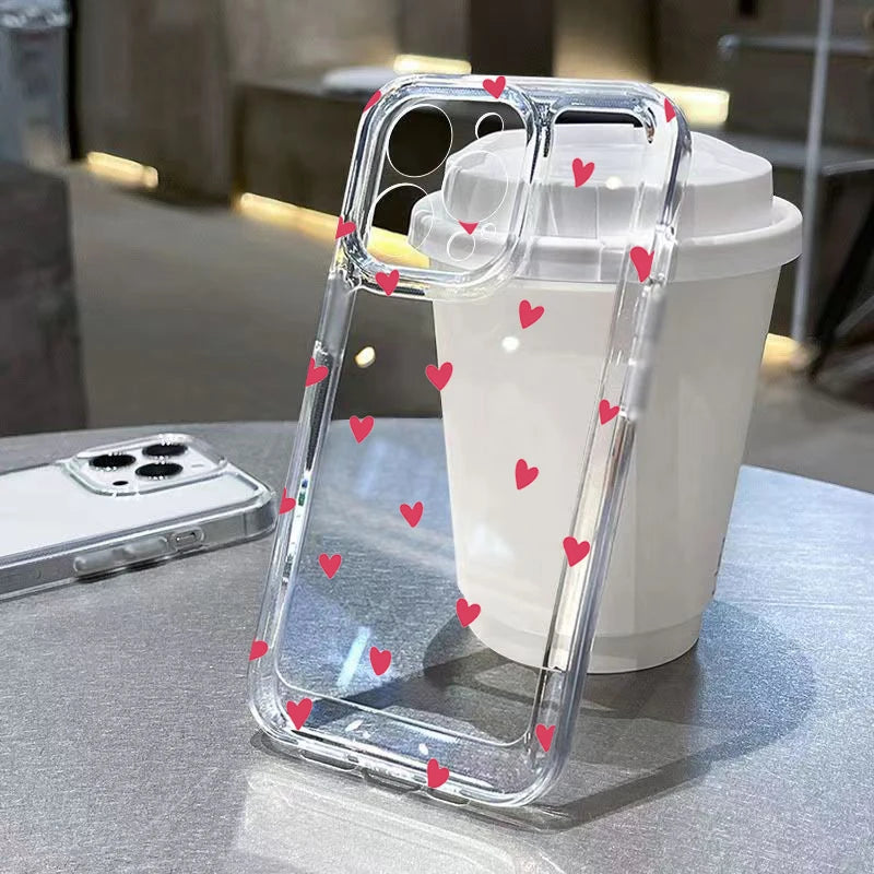Phone Case For Xiaomi Redmi Note 14 13 12 Pro Plus 5G 12S 11S 11 Redmi 12 13 13C Heart Graphic Soft Silicone Clear Bumper Cover