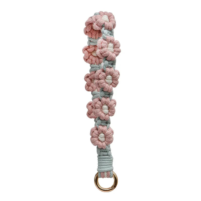 Artisan Crafted Handmade Mobile Accessory Flower Charm Woven Bag Pendant For Fashion Accessory Phone Decoration Gift Idea