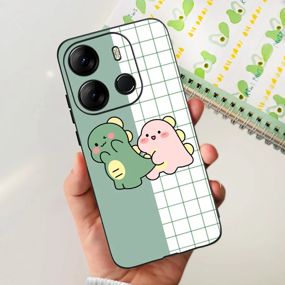 For Infinix Smart 7 HD Case Smart 7 Plus Soft Silicone Cover for Infinix Smart7 HD Capa Smart7hd Phone Cases Cute Dinosaur Funda