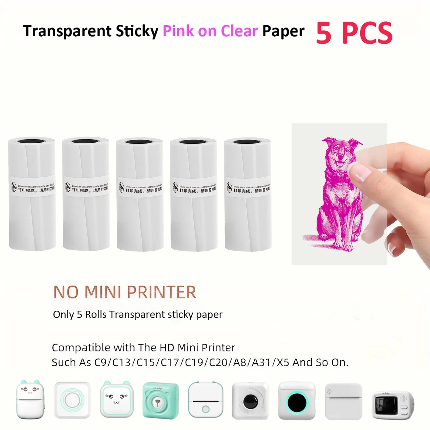 X6 Portable Mini Printer Thermal Printing Sticker Wireless Inkless Pocket Printer Self-adhesive Label Printer For Christmas gift