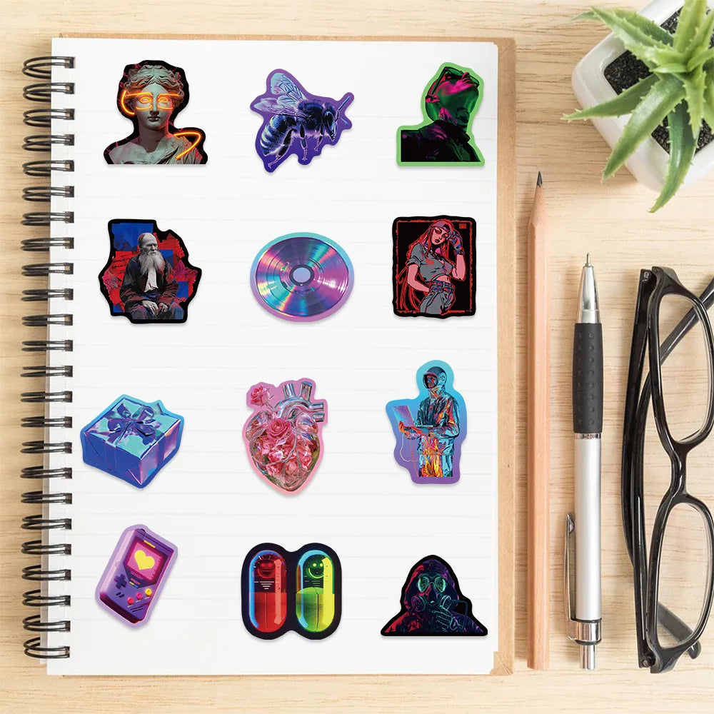 10/30/52PCS INS Cyberpunk Cartoon Graffiti Stickers for DIY Laptop Phone Snowboard Luggage Fridge Waterproof Sticker Kid Toys
