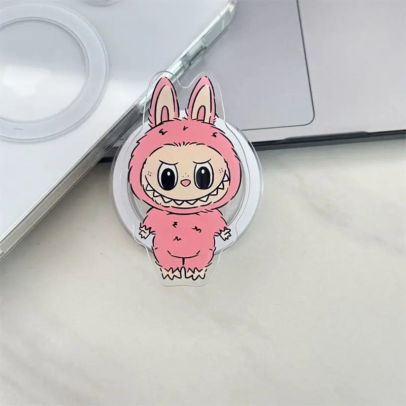 Korean La Cute BuBu Cartoon Magnetic Phone Grip Tok Griptok Phone Holder Girl for IPhone 16 15 13 Samsung Universal Stand Holder