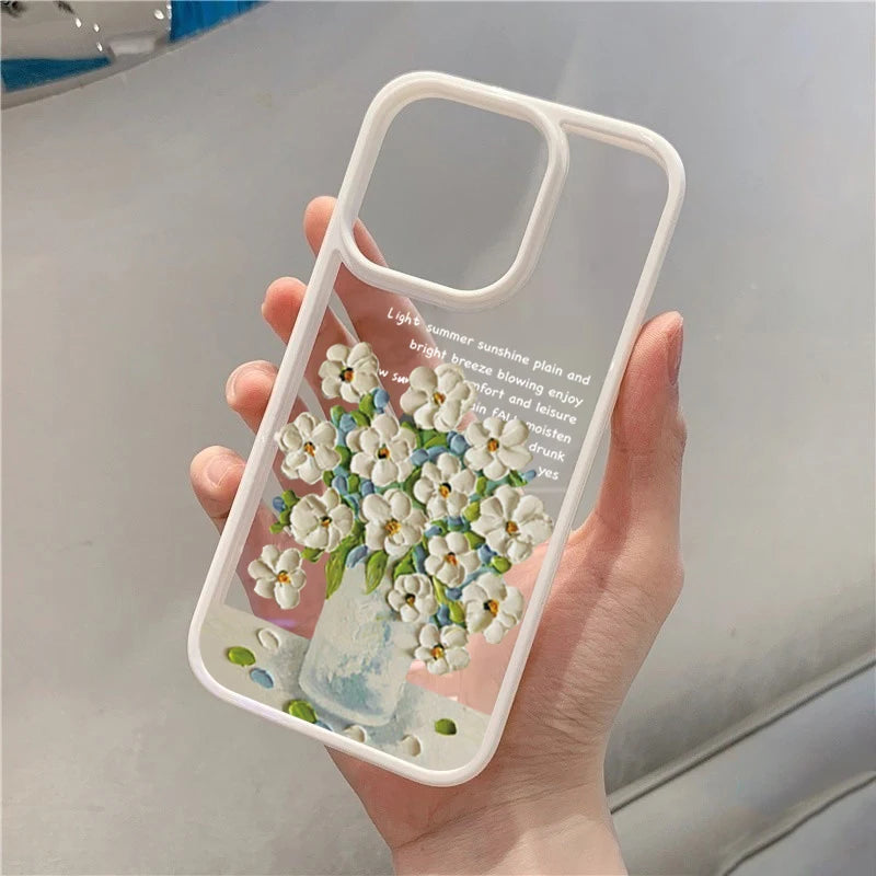 Oil Painted Flowers Phone Case For Xiaomi Redmi Note 14 Pro 12 11 13 Pro Plus 5G Redmi 14C 13C 12C 4G Poco X6 X5 Pro Cover