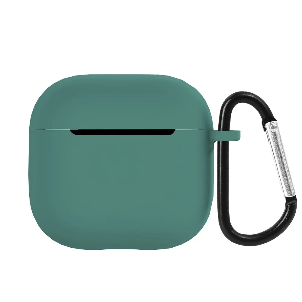 Full Cover Silicone Cover Case for AirPods 4 Shockproof Anti-scratch Earphone Protective Sleeve with Carabiner for AirPods4