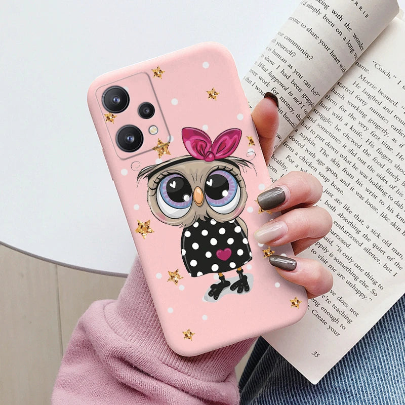 For Realme 9 4G Case 9 Pro Plus Cover Cute Heart Flower Back Cover Soft Silicone Protective Funda For OPPO Realme 9 Pro+ Shell