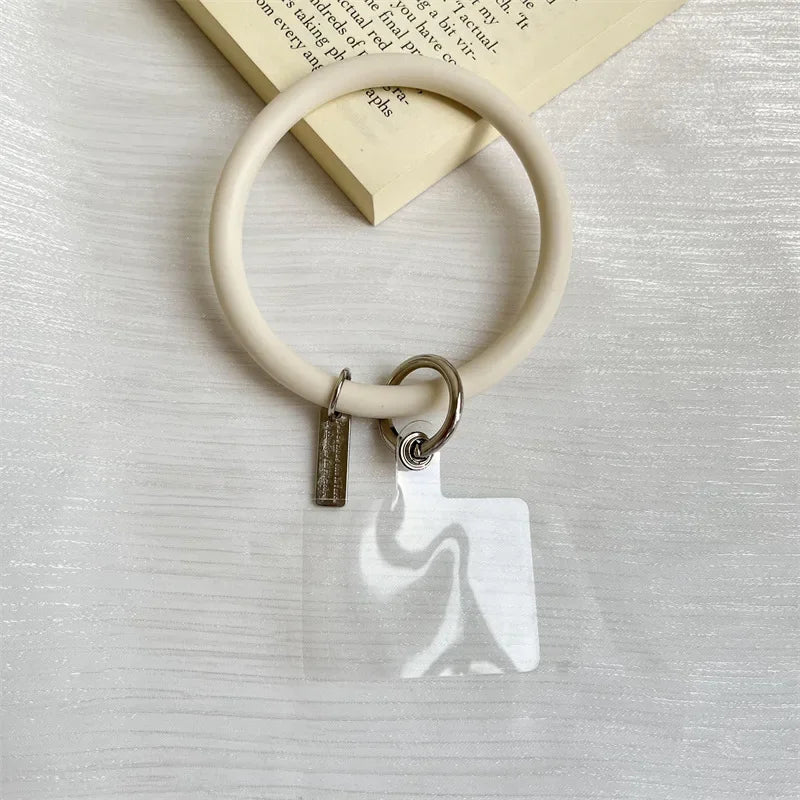 Silicone Wristbands Ring Circle Bracelet Charm Lanyards Strap for Mobile Phone Keychain Anti-Lost Cell Phone Lanyard