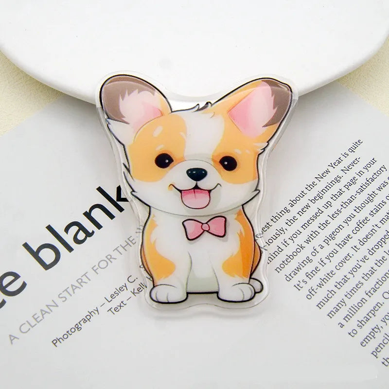 Cartoon Cute Animal Dog Expanding Stand Grip Mobile Phone Holder for IPhone 15 14 13 Samsung Pocket Socket Griptok Flip Bracket