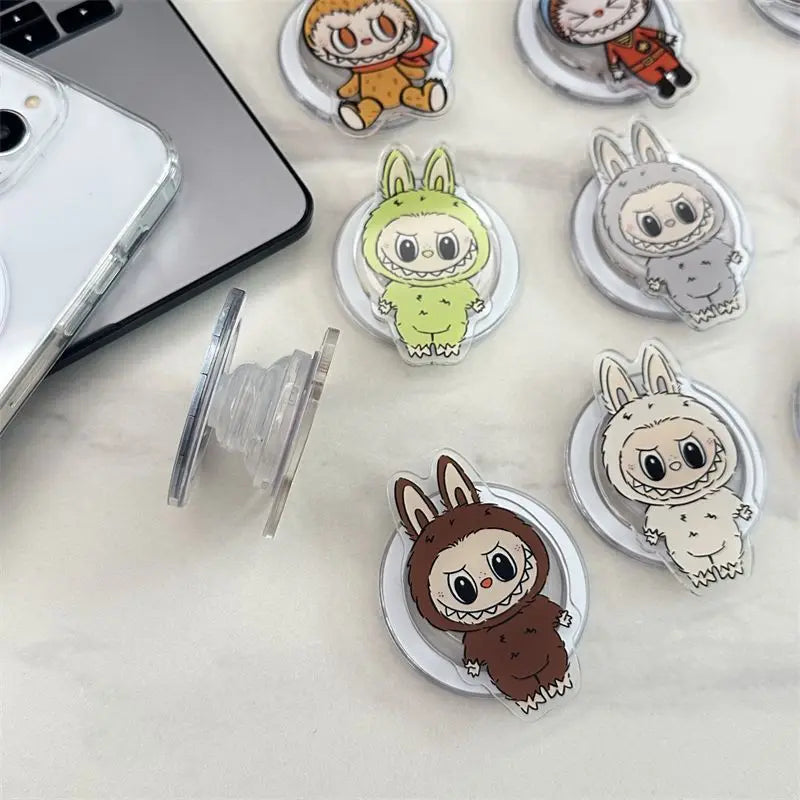 Korean La Cute BuBu Cartoon Magnetic Phone Grip Tok Griptok Phone Holder Girl for IPhone 16 15 13 Samsung Universal Stand Holder