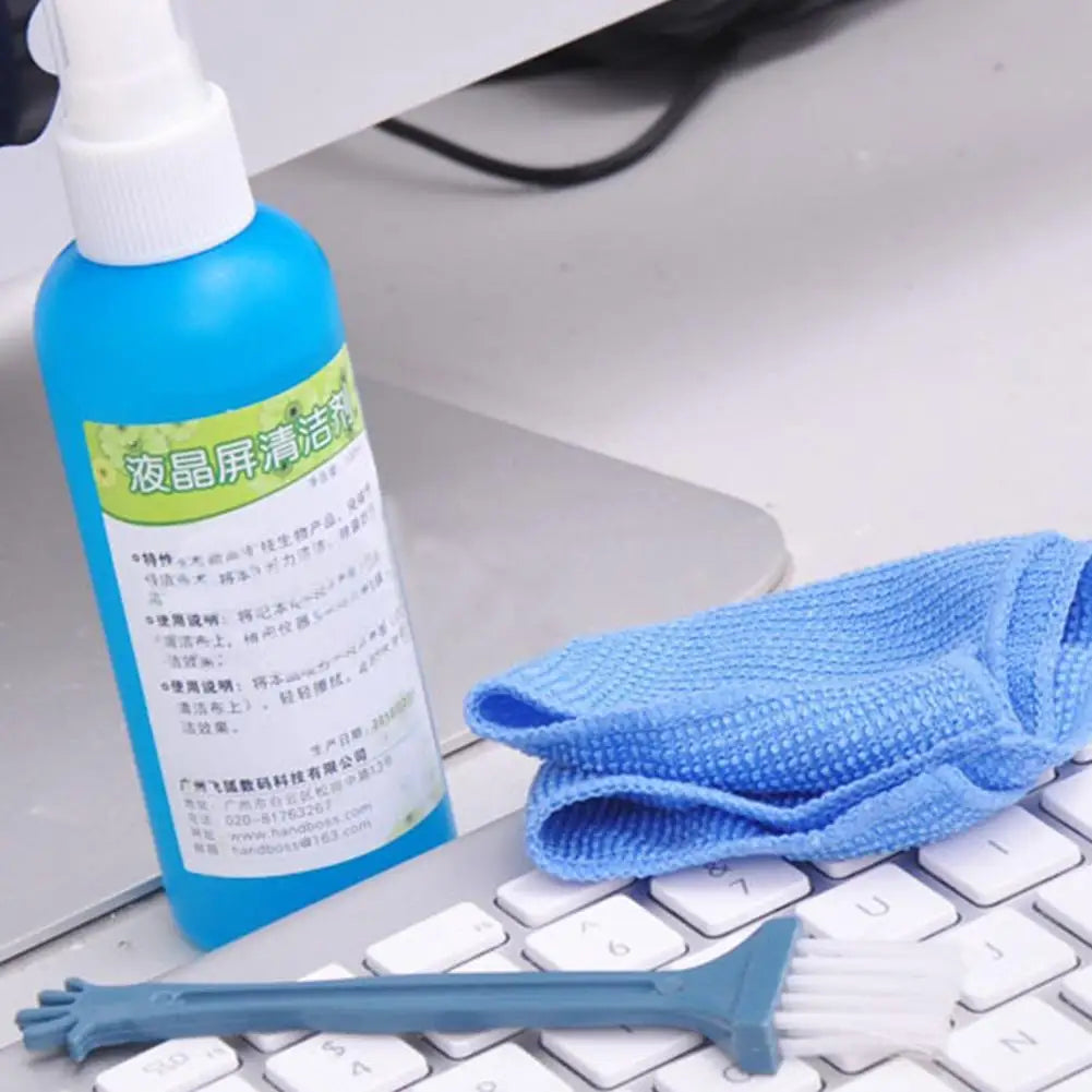 1 Set Brush Cloth Liquid High Qulity Screen Cleaning Kit For LCD TV Tablet Phone Pad Laptop Computer Camera Lens Cleaner