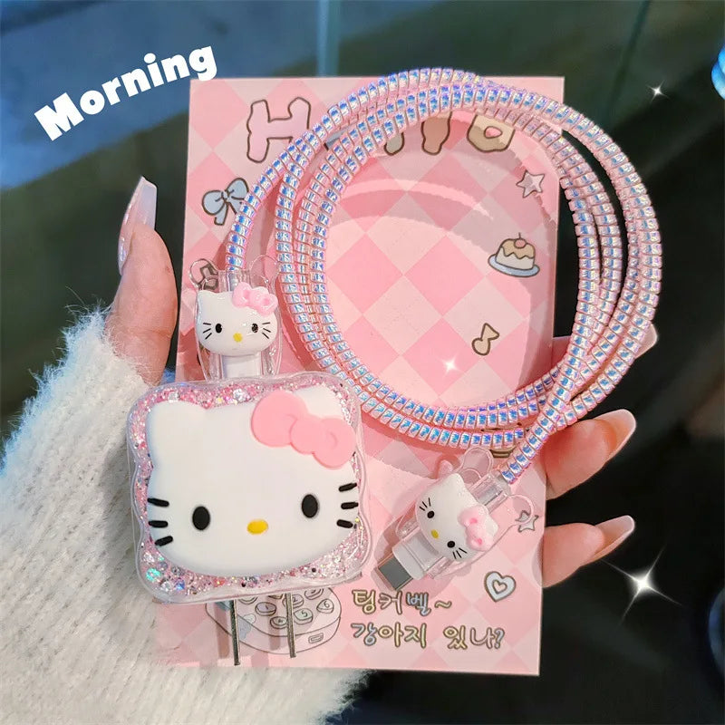 Sanrio Data Cable USB Protective Case Is Suitable for IPhone 20W Plug Cable Anti-break Fast Charging Cute Protective Case