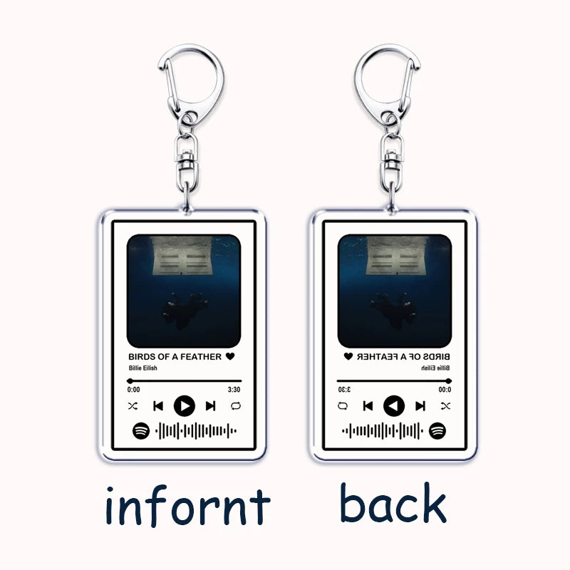 Popular Singer Keychain for Women Accessories HIT ME HARD AND SOFT Music Playlist Code Pendant Keying Jewelry Fans Friends Gifts
