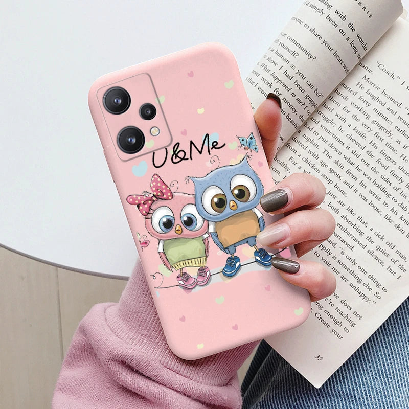 For Realme 9 4G Case 9 Pro Plus Cover Cute Heart Flower Back Cover Soft Silicone Protective Funda For OPPO Realme 9 Pro+ Shell