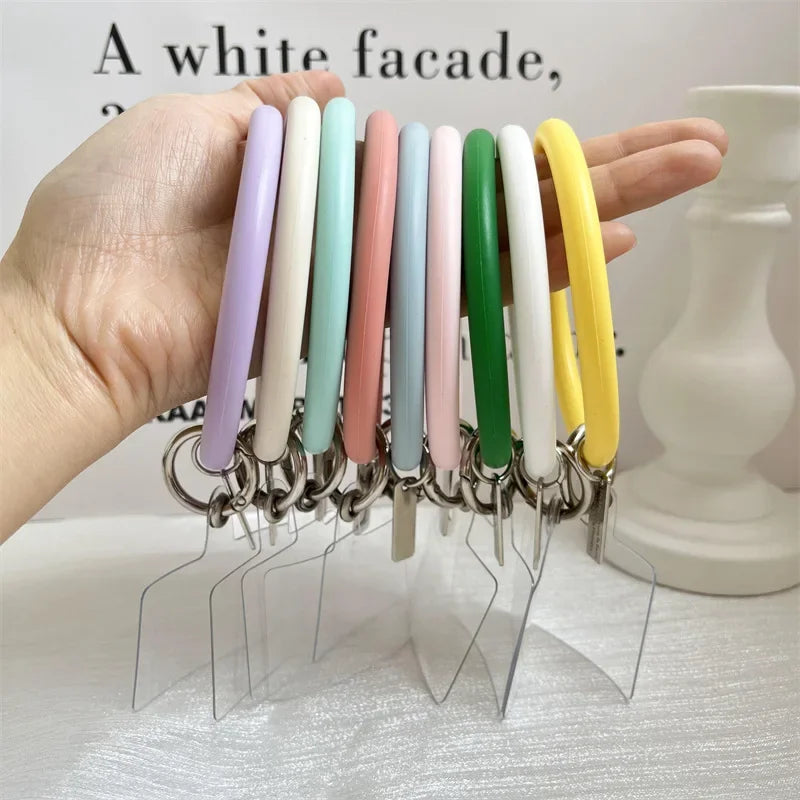 Silicone Wristbands Ring Circle Bracelet Charm Lanyards Strap for Mobile Phone Keychain Anti-Lost Cell Phone Lanyard