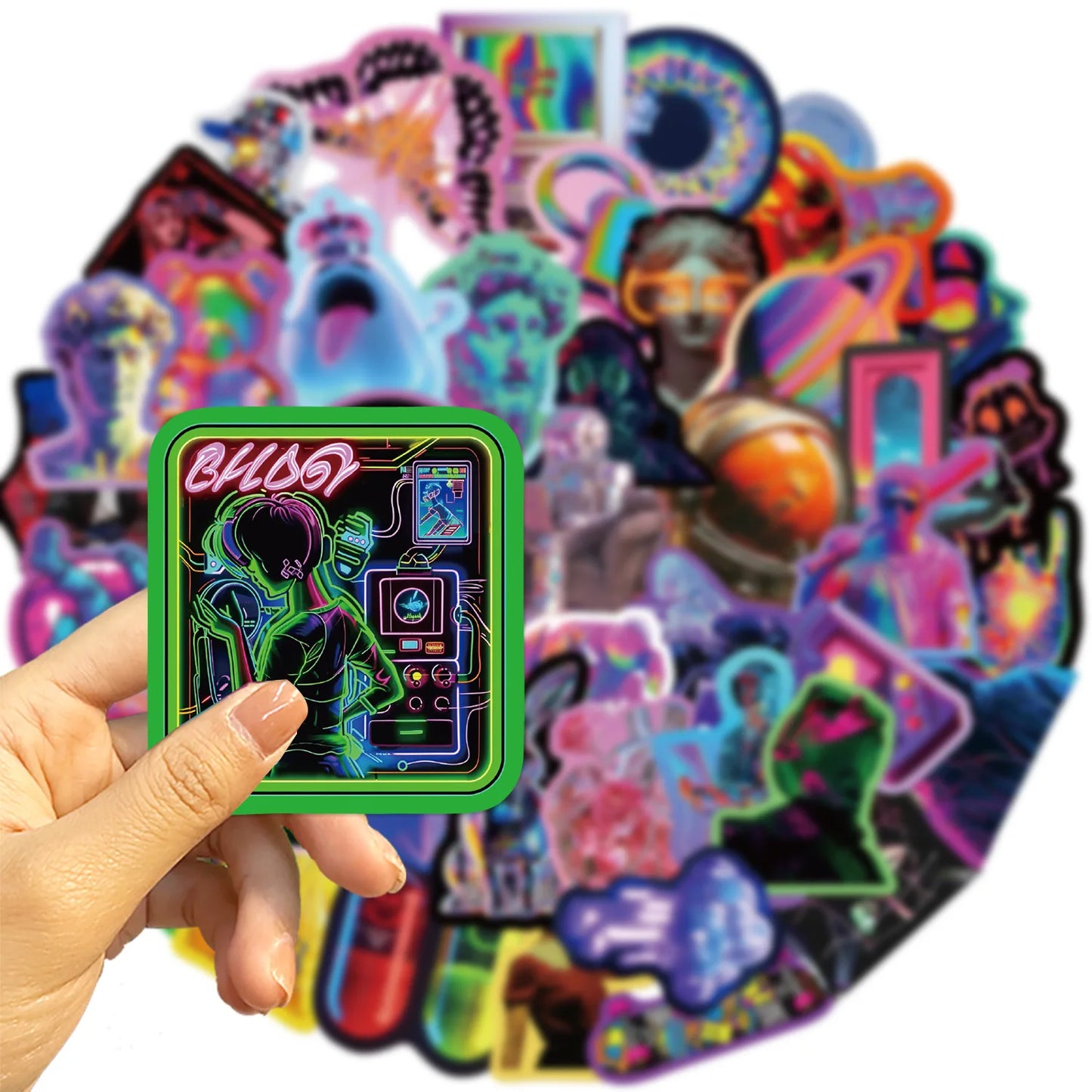 10/30/52PCS INS Cyberpunk Cartoon Graffiti Stickers for DIY Laptop Phone Snowboard Luggage Fridge Waterproof Sticker Kid Toys