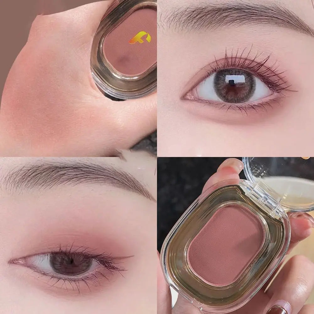 Smooth Monochrome Eyeshadow Waterproof Glitter Matte Eyeshadow Palette Long Lasting Low Saturation Eye Cosmetics Women