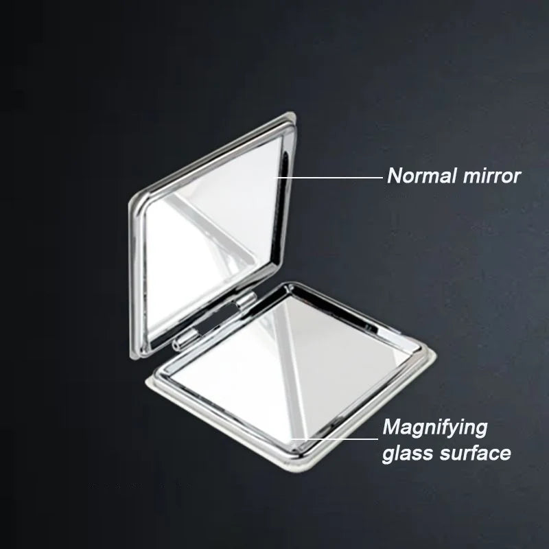 6x7cm, Haikyuu, Folding Double-sided Makeup Mirror, Portable Travel, Mini Light Compact, Anime Cute Girls Kids,Magnifying,Square