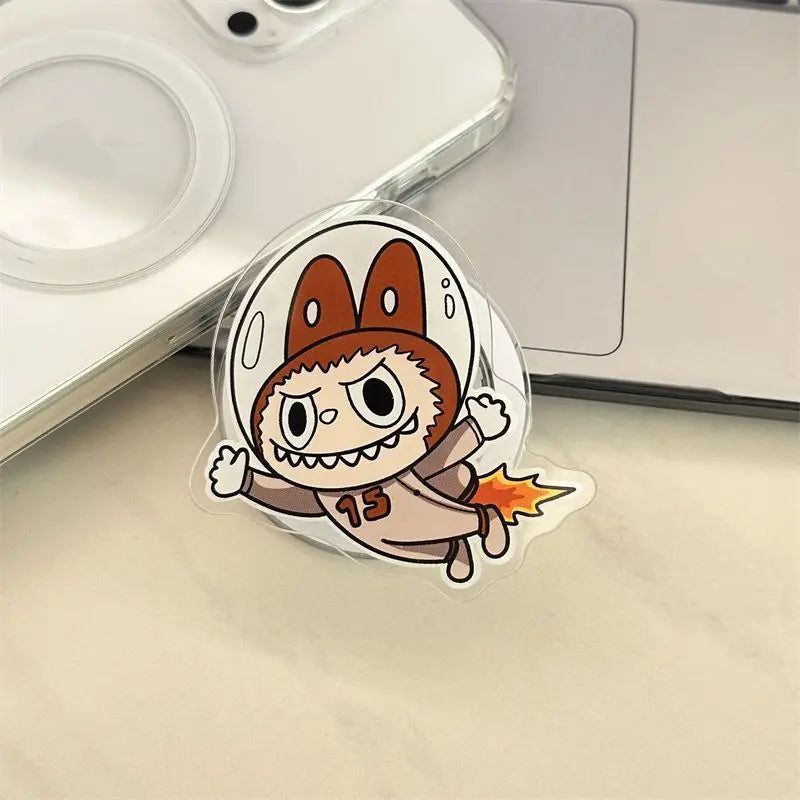 Korean La Cute BuBu Cartoon Magnetic Phone Grip Tok Griptok Phone Holder Girl for IPhone 16 15 13 Samsung Universal Stand Holder