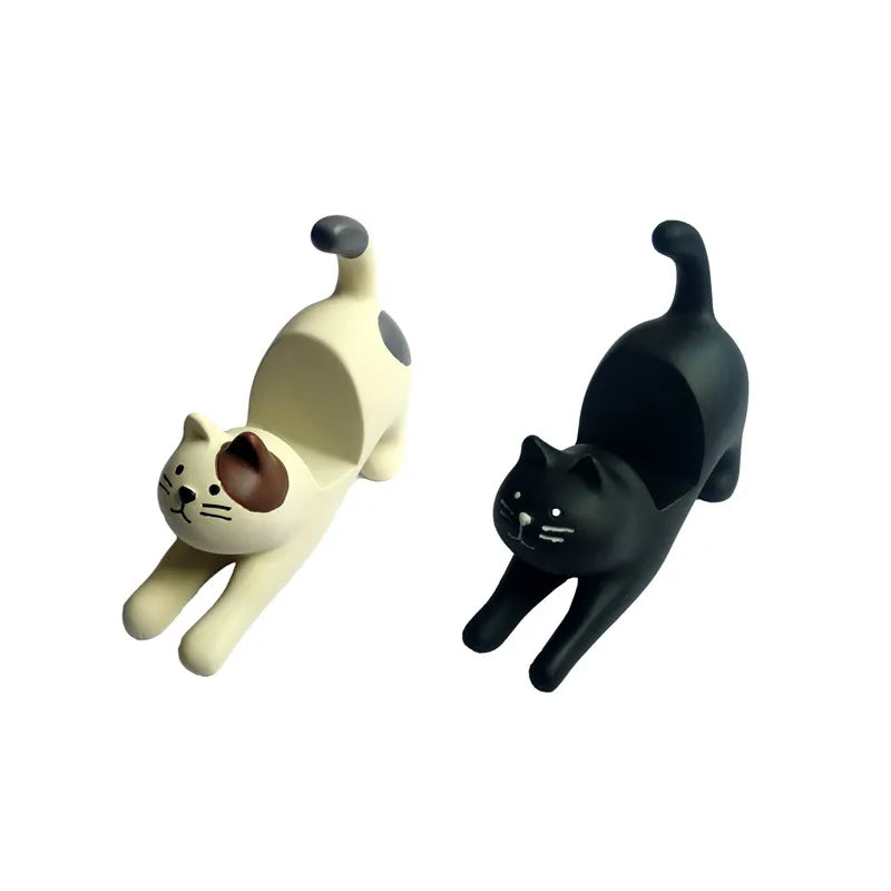 Kitten Mobile Phone Tablet Desktop Storage Stand, Stable Small Decoration, Resin Material, Mobile Phone Mount Stand, 1Pcs