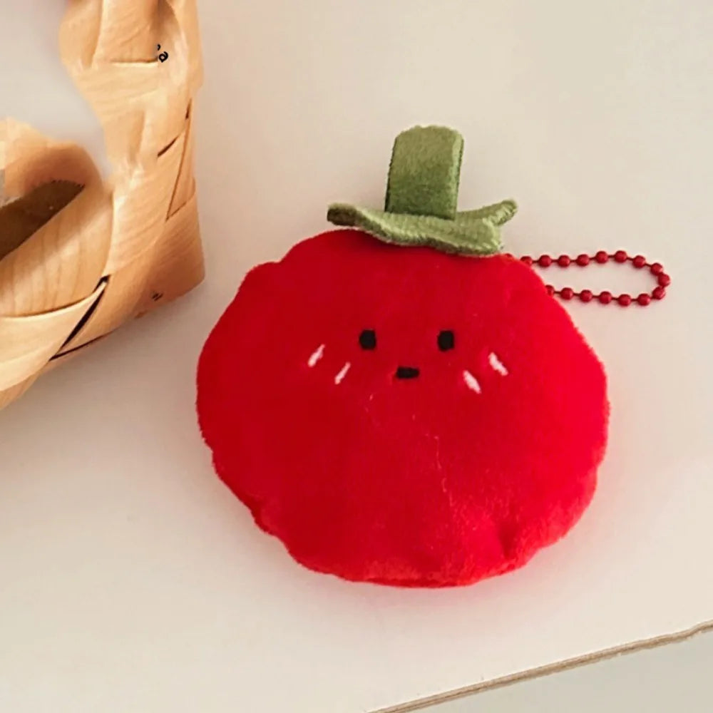 Funny Cartoon Food Plush Keychain Potato Croissant Tomato Plush Key Chain Soft Toys Bag Pendant Unisex
