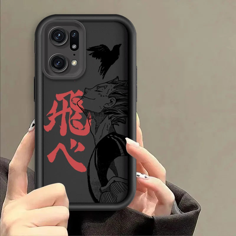 Anime Haikyuu 1 For OPPO Find X5 X3 A58 A57 A55 A53 A54 A92 A72 A74 A54 A74 A36 A76 A78 A94 Eye Ladder Phone Case TPU Coque