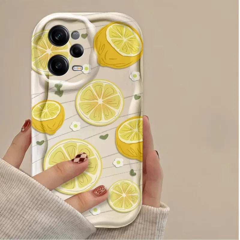 Fresh Lemon Fruit3D Clear Phone Case For Xiaomi Redmi Note 14 13 12 12C 11 Pro Plus 5G 12S 11S 10S Redmi 14C 13C 12 4G A3 A3X