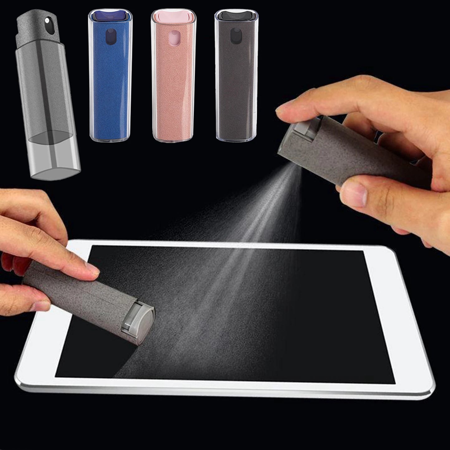 2 In 1 Phone Screen Cleaner Spray Computer Phone Screen Dust Removal Tool for IPhone iPad Huawei Xiaomi Microfiber Cleaning Set