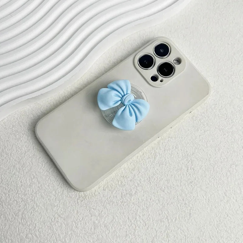 Korean Cute Colorful Bowknot Phone Holder Griptok Finger Ring Support For iPhone Samsung Cases Grip Tok Socket Bracket Girl Gift