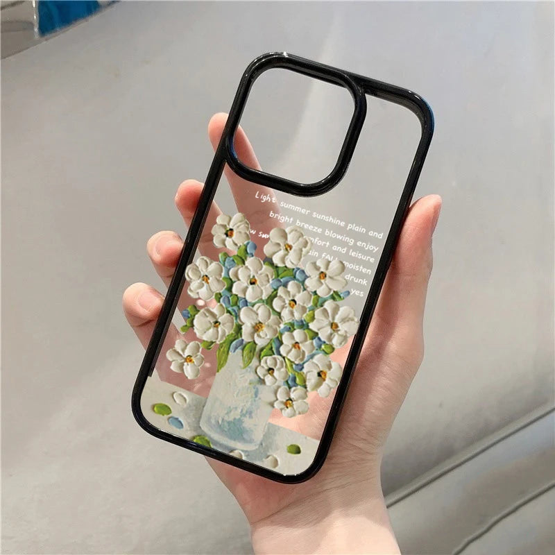 Oil Painted Flowers Phone Case For Xiaomi Redmi Note 14 Pro 12 11 13 Pro Plus 5G Redmi 14C 13C 12C 4G Poco X6 X5 Pro Cover