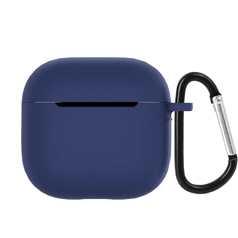 Full Cover Silicone Cover Case for AirPods 4 Shockproof Anti-scratch Earphone Protective Sleeve with Carabiner for AirPods4
