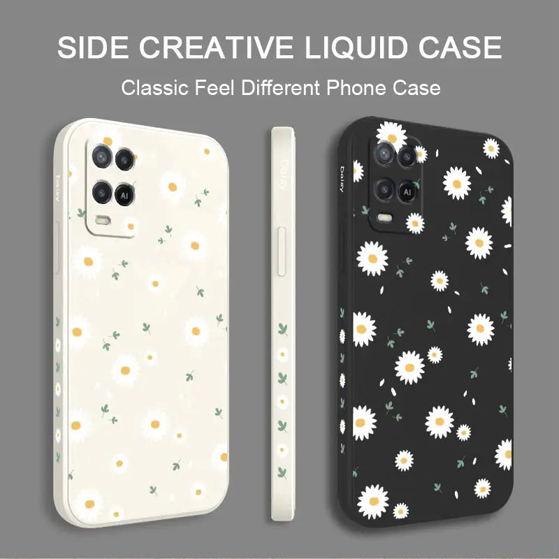 Deciduous Daisies Phone Case For OPPO A54 A74 A57 A96 A76 A36 A95 A12 A15 A15S A16 A16K A9 A5 2020 Reno 8 8Z 7 7Z 6 5 F9 4G 5G