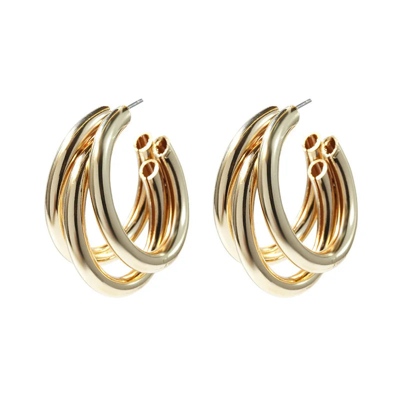 2023 New Fashion Lavender Purple Earrings for Woman Metal Golden Twisted Art Line Purple Stud Earrings Gift Jewelry Wholesale