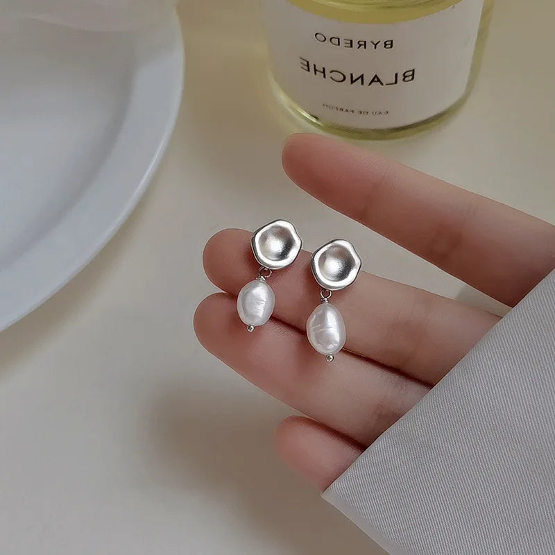 Korean Cute Ear Piercing Water Drop Earrings for Women Crystal Short Tassel Hypoallergenic Female Earrings Party Jewelry Brincos