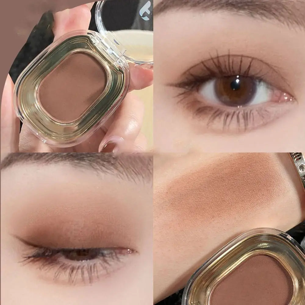 Smooth Monochrome Eyeshadow Waterproof Glitter Matte Eyeshadow Palette Long Lasting Low Saturation Eye Cosmetics Women