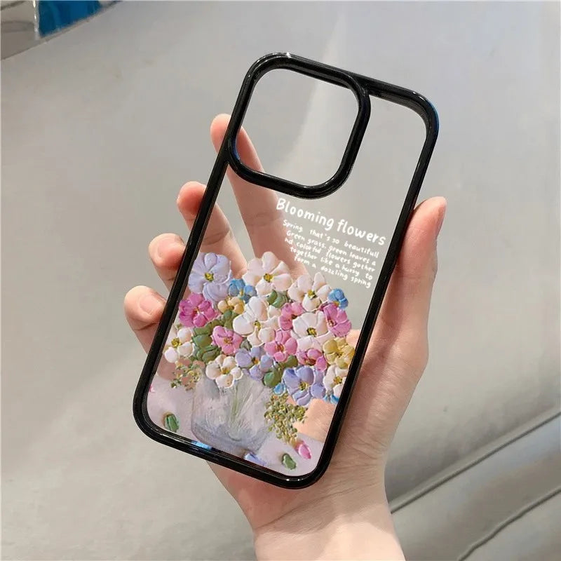 Oil Painted Flowers Phone Case For Xiaomi Redmi Note 14 Pro 12 11 13 Pro Plus 5G Redmi 14C 13C 12C 4G Poco X6 X5 Pro Cover