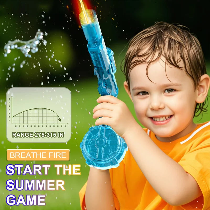 Electric Water Gun Light Up Automatic Squirt Long Range Water Gun Summer Outdoor Beach Pool Party For Adults And Kids Toy Gifts