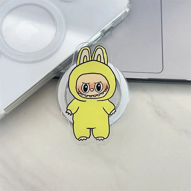 Korean La Cute BuBu Cartoon Magnetic Phone Grip Tok Griptok Phone Holder Girl for IPhone 16 15 13 Samsung Universal Stand Holder